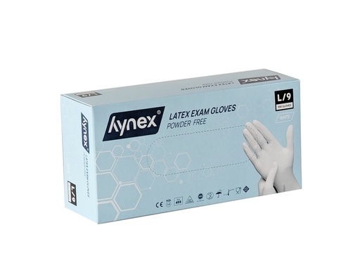[1466521] Handschoen Hynex latex L wit 5g 100 stuks