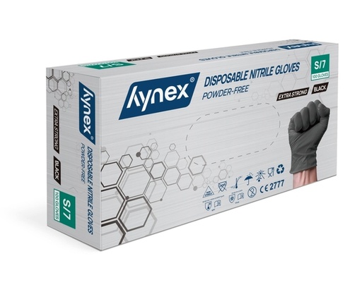 [1466527] Handschoen Hynex nitril S zwart 5gr extra sterk 100 stuks