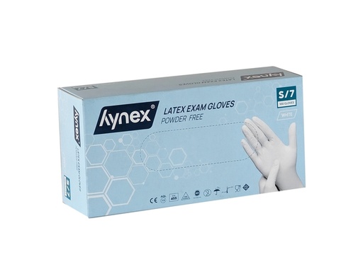 [1466532] Handschoen Hynex latex S wit 5gr 100 stuks