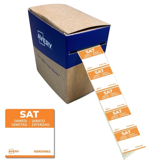 [1466545] Etiquette Avery HACCP SAMEDI orange 25x25mm 1000 pièces