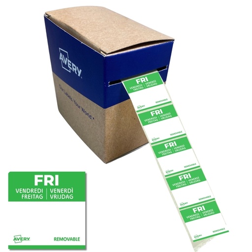 [1466546] Etiket Avery HACCP vrijdag-groen 25x25mm 1000 stuks