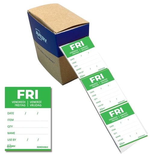 [1466549] Etiket Avery HACCP vrijdag-groen 40x56mm 500 stuks