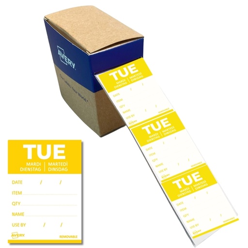[1466551] Etiket Avery HACCP dinsdag-geel 40x56mm 500 stuks
