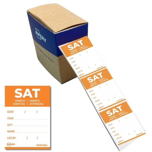 [1466553] Etiket Avery HACCP zaterdag-oranje 40x56mm 500 stuks