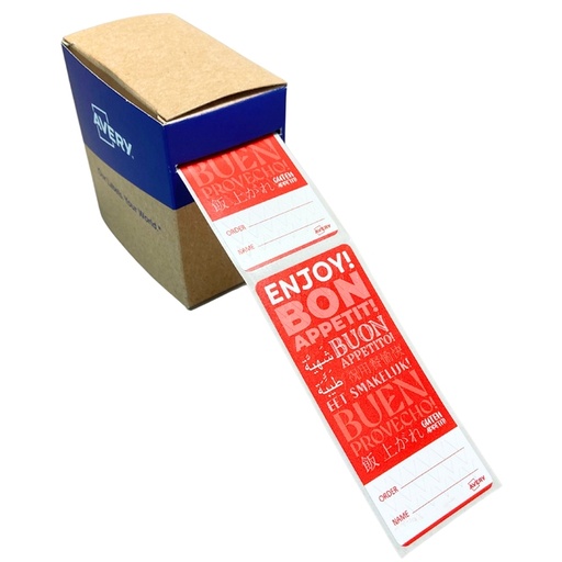 [1466555] Etiket Avery sluitzegel/breukindicatie rood 40x95mm 250 stuks