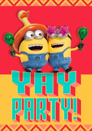[1466587] Wenskaart Hallmark uitnodiging Minions pak à 6 stuks