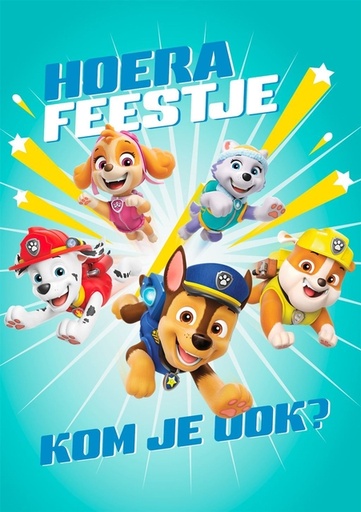 [1466588] Wenskaart Hallmark uitnodiging Paw Patrol pak à 6 stuks