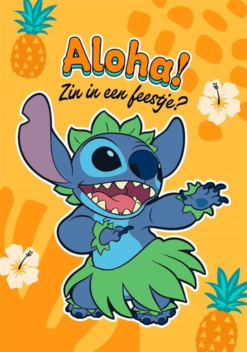 [1466591] Wenskaart Hallmark uitnodiging Disney Stitch pak à 6 stuks