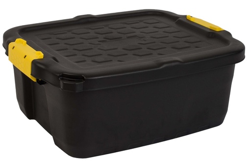 [1466067] Caisse de rangement Bankers Box 24L avec prises robustes noir