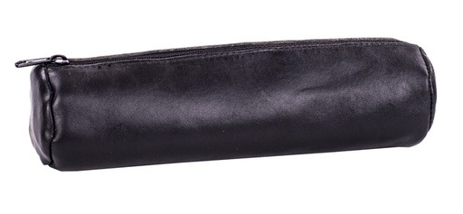 [1465955] Trousse ronde Oxford 22x6cm cuir noir