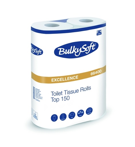 [1465990] Papier toilette BulkySoft Excellence 4 épaisseurs 6x 150 feuilles blanc 66400