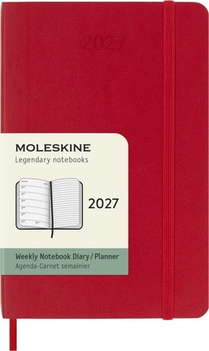 [1465998] Agenda 2027 Moleskine 12M Planner Weekly 7dagen/1pagina pocket sc scarlet red