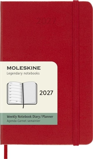 [1466001] Agenda 2027 Moleskine 12M Planner Weekly 7dagen/1pagina pocket hc scarlet red