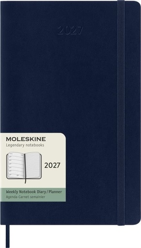 [1466046] Agenda 2027 Moleskine 12 mois Planner Weekly 7 jours/1 page Large CS sapphire blue