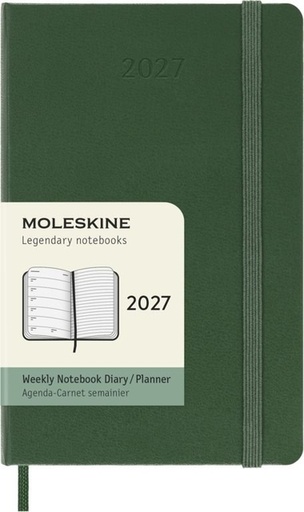 [1466056] Agenda 2027 Moleskine 12 mois Planner Weekly 7 jours/1 page Pocket CR myrtle green