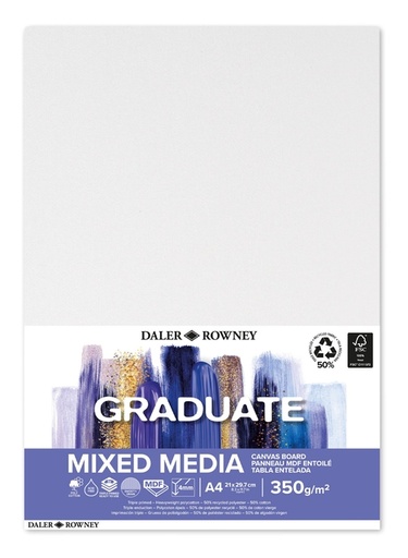 [1466331] Canvasboard Daler-Rowney Graduate mixed media A4 wit