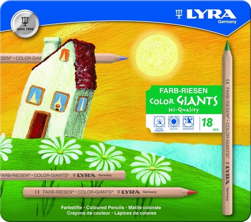 [1466336] Kleurpotlood LYRA Color Giants Nature blik à 18 kleuren