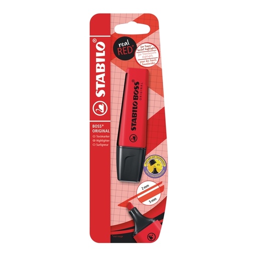 [1466356] Surligneur STABILO Boss 70/48 rouge blister 1 pièce