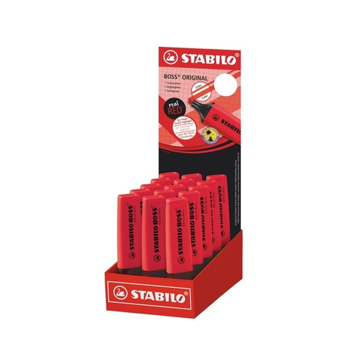 [1466362] Surligneur STABILO Boss 70/48 rouge Display 15 pièces
