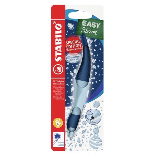 [1466363] Roller STABILO Easyoriginal 3D DreamWorld gaucher Medium bleu