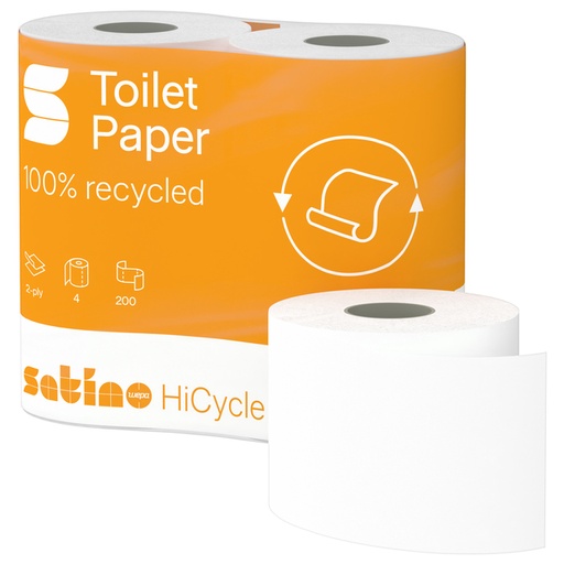 [1466384] Papier toilette Satino MT1 HiCycle 067810 2 épaisseurs 4x 200 feuilles blanc