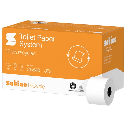 [1466387] Papier toilette Satino HiCycle JT3 315540 2 épaisseurs 24x 100m blanc