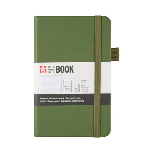 [1466122] Notitieboek Sakura pocket 90x140mm lijn hard cover dennennaald