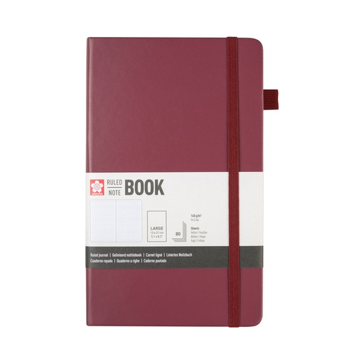 [1466125] Notitieboek Sakura large 130x210mm lijn hard cover moerbei