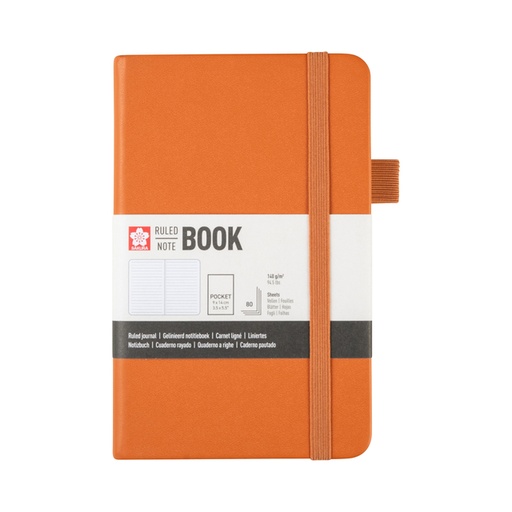 [1466130] Notitieboek Sakura pocket 90x140mm lijn hard cover amber