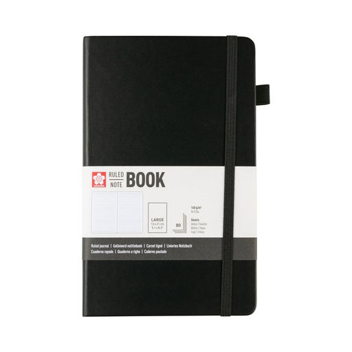 [1466151] Notitieboek Sakura large 130x210mm lijn hard cover zwart