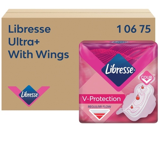 [1466424] Serviette hygiènique Libresse P1 Ultra+ Regular avec ailettes 150 pièces