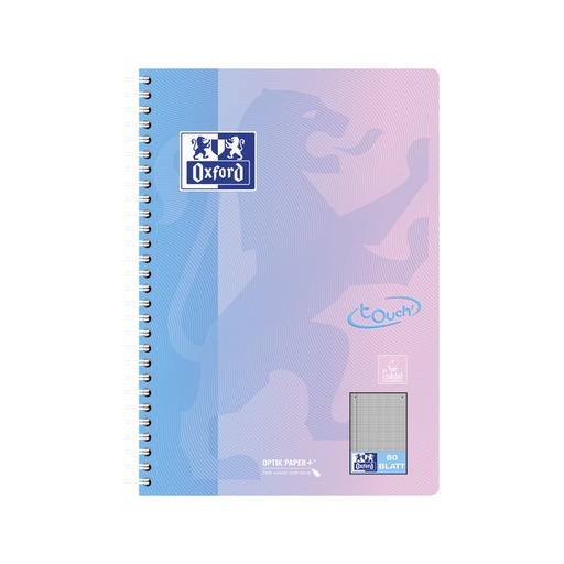 [1466450] Spiraalblok Oxford Touch B5 geruit 5mm160 pagina's assorti