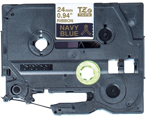 [1466698] Ruban Brother P-touch TZe-RN54 24mm or sur bleu marine