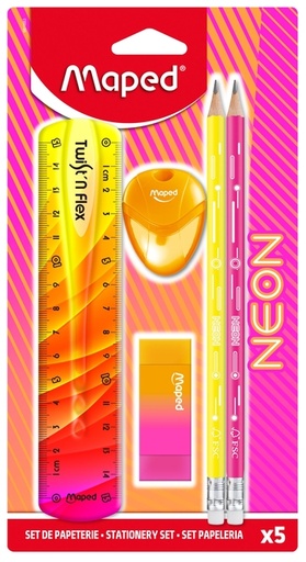 [1466921] Tekenset Maped Neon set à 5 delen assorti