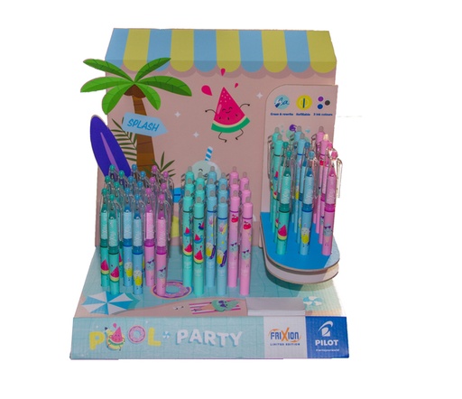 [1467115] Rollerpen PILOT friXion Pool Party medium assorti display à 48 stuks