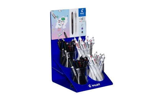 [1467117] 4-Kleuren rollerpen PILOT FriXion Ball medium assorti display à 36st