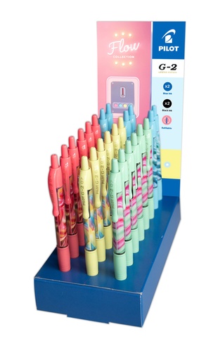 [1467118] Gelschrijver PILOT G-2-07 Flow medium assorti display à 24 stuks