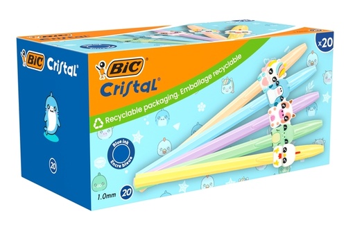 [1467183] Stylo bille BIC Cristal figures animaux assorti