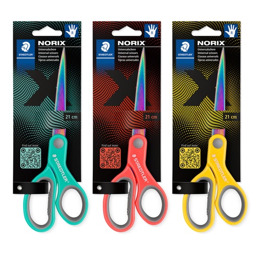 [1467195] Schaar Staedtler Norix 21cm 3 kleuren assorti