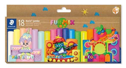 [1467200] Boetseerklei Staedtler Noris jumbo set à 18 kleuren