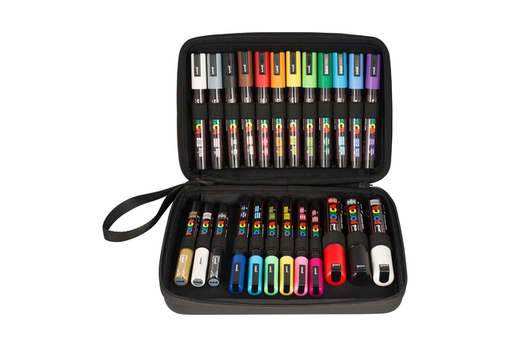 [1467210] Paintmarker Uni POSCA assorti koffer à 24 stuks