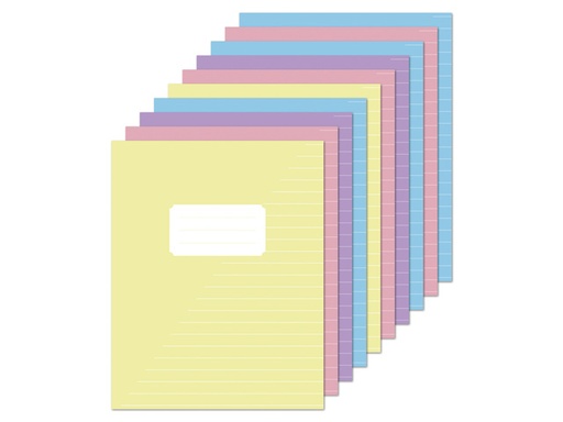 [1467239] Schrift Kangaro A5 lijn 80 pagina's 60gr pastel assorti 10 stuks