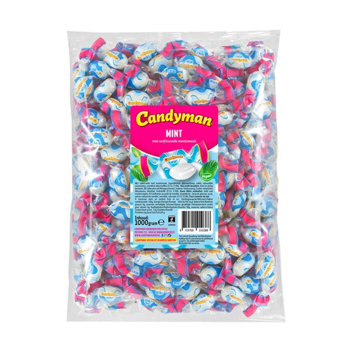 [1467474] Zuurtje Candyman mintsmaak zak 1 kilogram