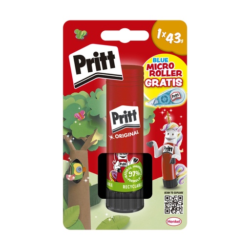 [1467499] Bâton de colle Pritt Stick 43g + rouleau correcteur offert
