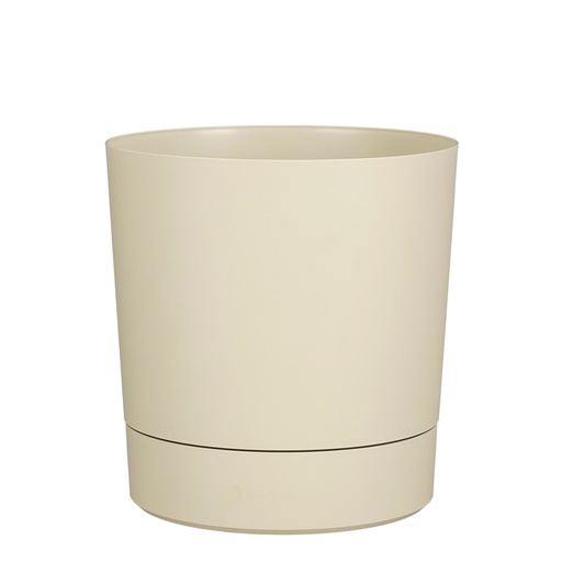 [1467516] Pot de fleur Mica Coco rond avec soucoupe H 29,5cm Ø28cm beige