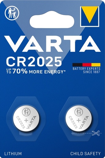 [1467602] Pile bouton VARTA 2x CR2025 lithium