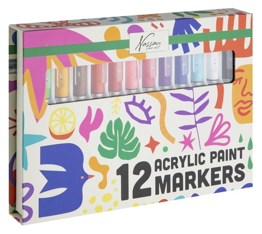 [1467612] Marqueur acrylique Nassau set 12 couleurs