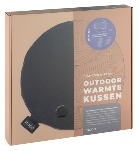 [1467621] Coussin chauffant Mood Outdoor rond 40cm gris
