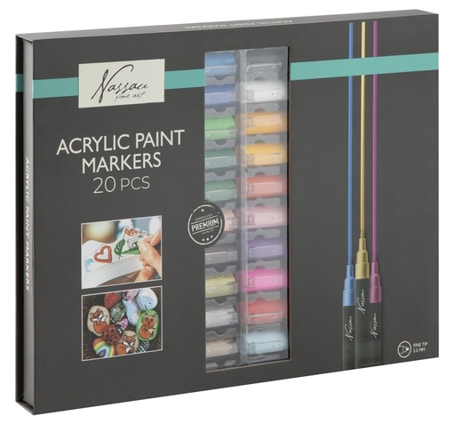 [1467622] Acrylmarker Nassau set à 20 kleuren