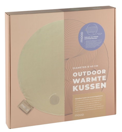 [1467632] Coussin chauffant Mood Outdoor rond 40cm beige